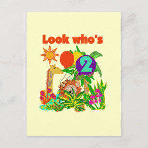 Postal 2das camisetas y regalos del cumpleaños del safari