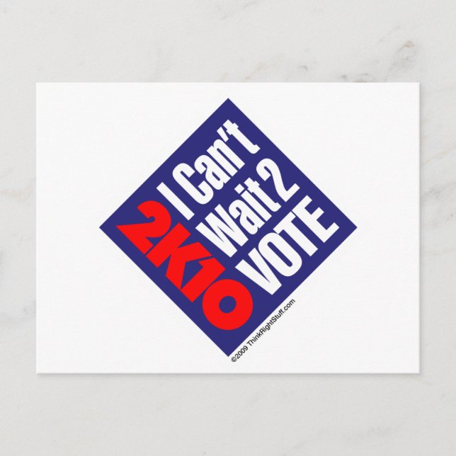 Postal 2K10 No puedo esperar para votar (Anverso)