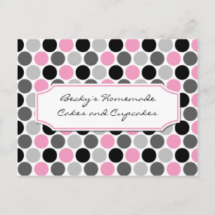 Postal #2Tarjetas de Recetas de Círculos Rosa Gris Negro 