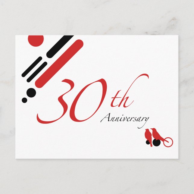 Postal 30º Aniversario (mod aves) (Anverso)