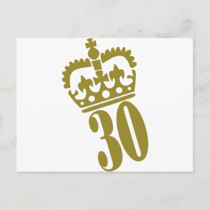 Postal 30.º cumpleaños - número - treinta