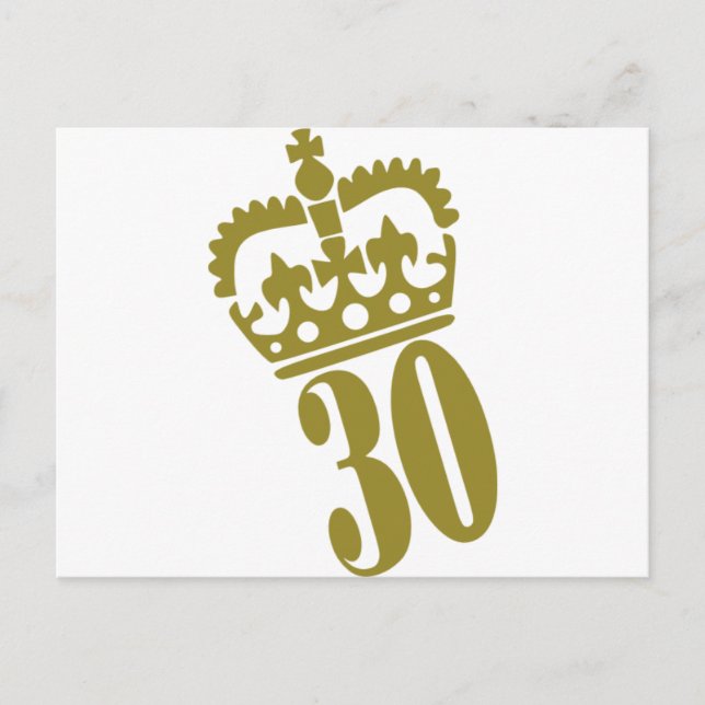 Postal 30.º cumpleaños - número - treinta (Anverso)