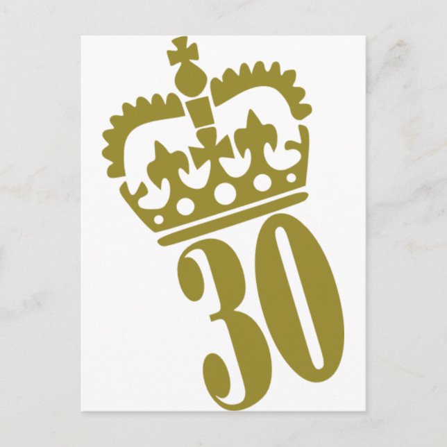 Postal 30.º cumpleaños - número - treinta (Anverso)