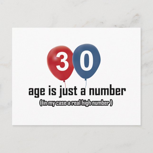 Postal 30 años de edad nada más que un número de diseños (Anverso)