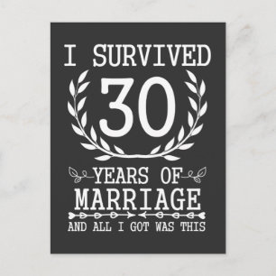 Postal 30 años esposo esposa 30 aniversario de bodas