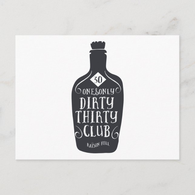 Postal 30 cumpleaños 30 años sucio 30 (Anverso)
