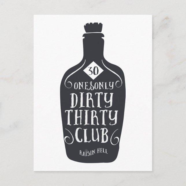 Postal 30 cumpleaños 30 años sucio 30 (Anverso)