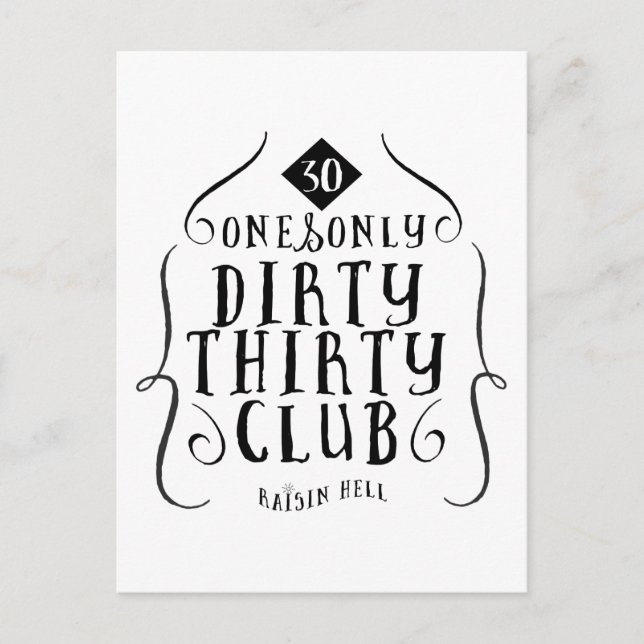 Postal 30 cumpleaños 30 años sucio 30 (Anverso)