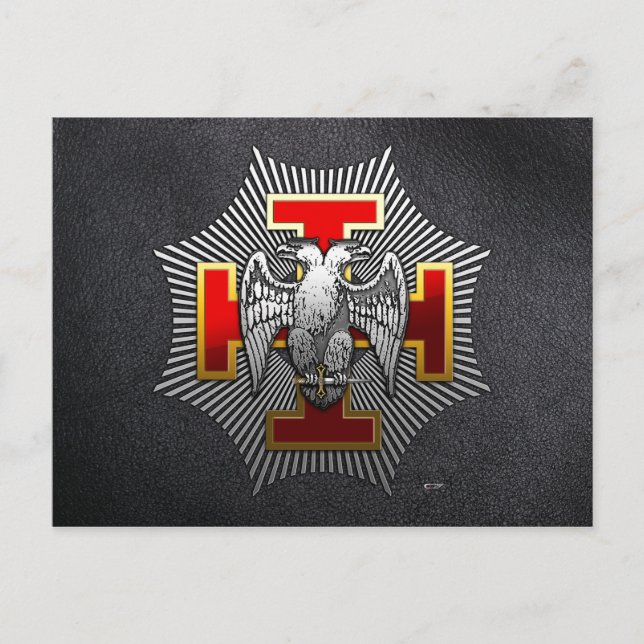 Postal 30° grado: Knight Kadosh (Anverso)