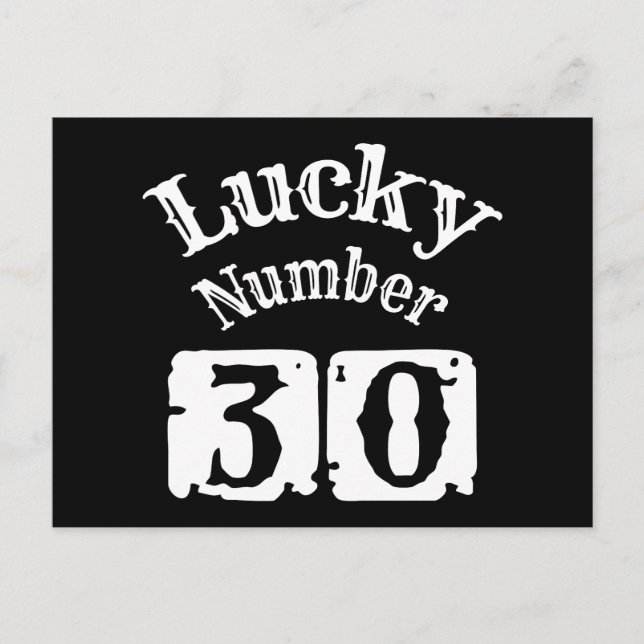 Postal 30 - Número de la suerte 30 Suerte (Anverso)