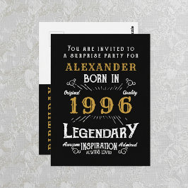 Postal 30th Birthday 1996 Black Gold Legend Invitation