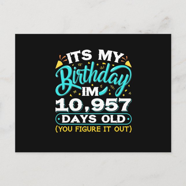 Postal 30th Birthday | It Is My 30th Birthday (Anverso)