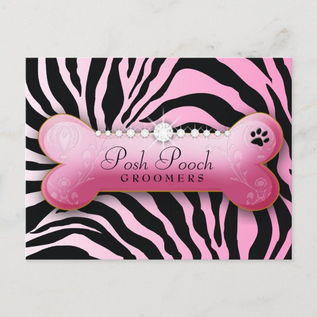 Postal 311 Cebra rosa de Pooch Pooch (Anverso)