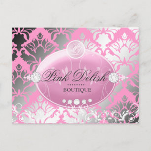 Postal 311 Dellish Rosa Damask Shimmer   Rosa