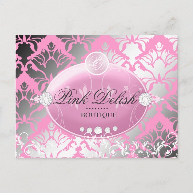 Postal 311 Dellish Rosa Damask Shimmer | Rosa (Anverso)