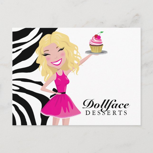 Postal 311 Postres de Dollface Blondie Zebra (Anverso)