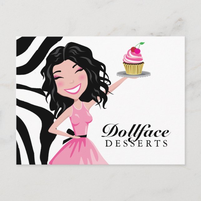 Postal 311 Postres de Dollface Kohlie Zebra (Anverso)