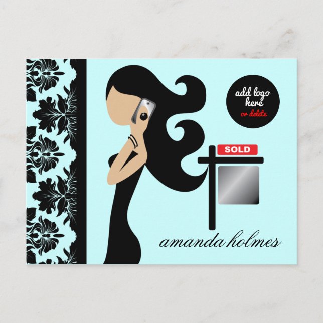 Postal 311 Real Estate Fashionista Brunette Blue (Anverso)