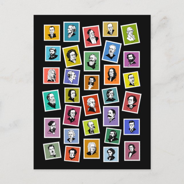 Postal 32 retratos gráficos de los compositores más grand (Anverso)