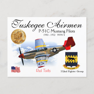 Postal 332º Luchador Sq.-P-51C Escuadrón de Combate Musta