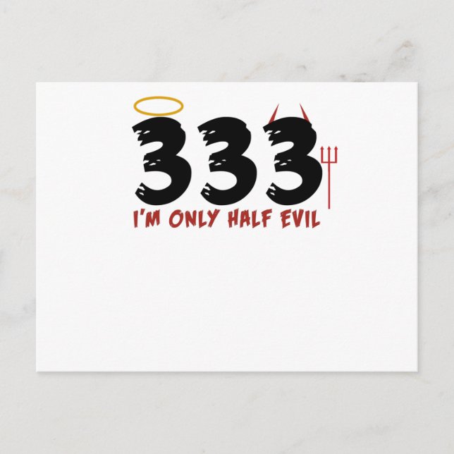 Postal 333 Solo soy mitad Halloween malvado (Anverso)