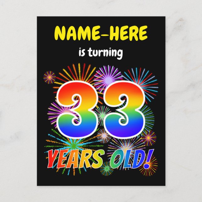 Postal 33 Aniversario - Fuegos artificiales divertidos, l (Anverso)