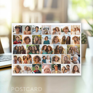 Postal 33 Colaje de Fotos - Cuadrícula en Fondo Blanco