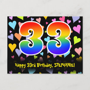 Postal 33 cumpleaños: Patrón de corazones divertidos, Arc