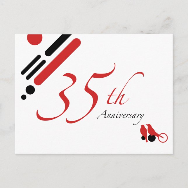 Postal 35° aniversario (aves mod) (Anverso)