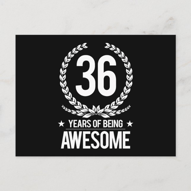 Postal 36º Cumpleaños (36 Años De Ser Increíble) (Anverso)