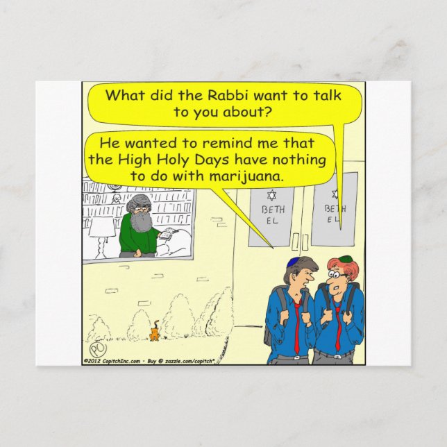 Postal 361 días festivos altos caricatura (Anverso)