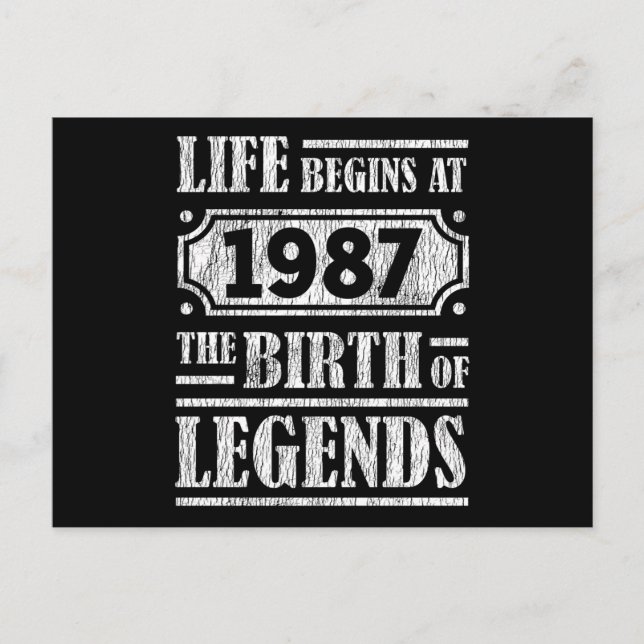 Postal 38 Años De Edad 1987 Nacimiento De La Leyenda 38º  (Anverso)