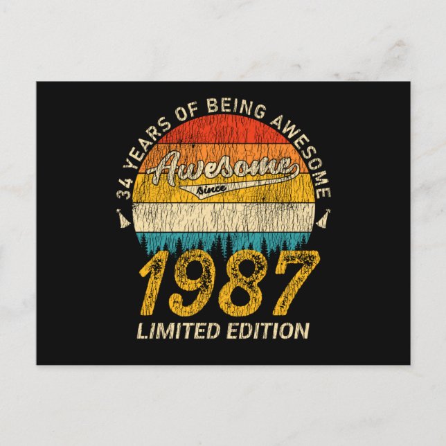 Postal 38 años de edad 1987 Regalo retro asombroso de 38  (Anverso)