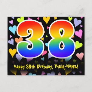Postal 38 Cumpleaños: Patrón de Corazones Divertidos, Arc