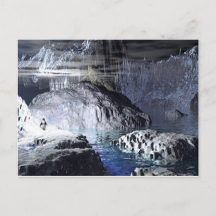 Postal 3.ª fantasía de pingüinos de arte