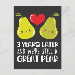 Postal 3.ᵉʳ Boda Aniversario Regalo de la pareja casada