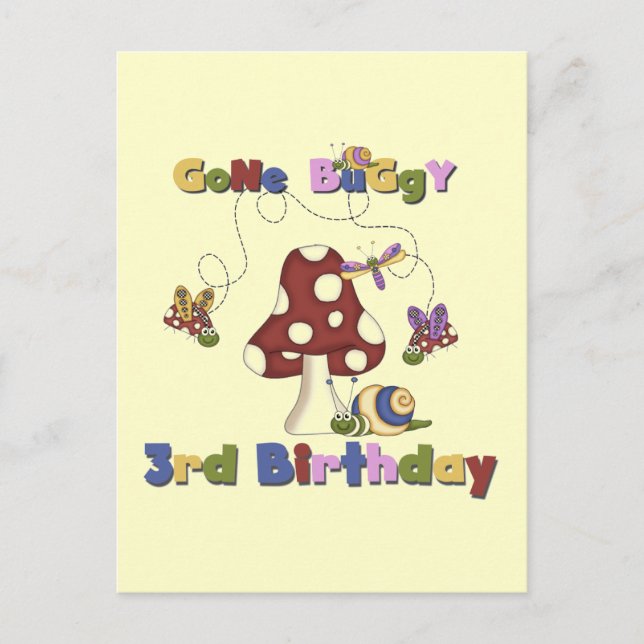 Postal 3.ᵉʳ Bug Birthday Tshirts y regalos (Anverso)