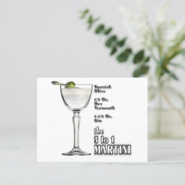 Postal 3 a 1 (Wet) Martini Cocktail Receta Arte