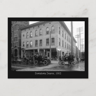 Postal 3 automóviles antiguos en el centro de Denver