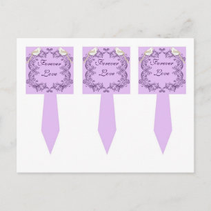 Postal 3 Aves de Amor Púrpura/Lavanda Tartas