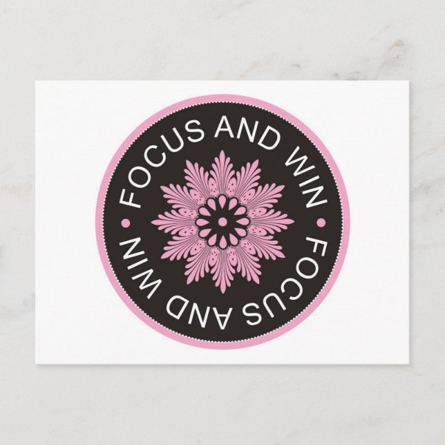 Postal 3 Citas De Palabra: Enfoque Y Ganar ~Motivación (Anverso)