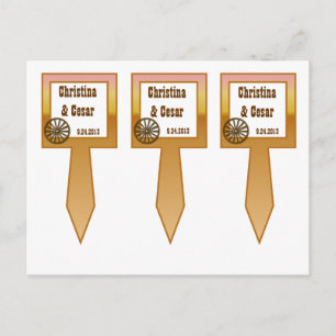 Postal 3 Copa Cake Picks Wagon Wheel/Horse Shoe Sunset De