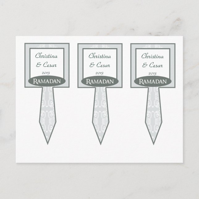 Postal 3 Copa Pastel Escoge suave azul islámico Ramadán a (Anverso)