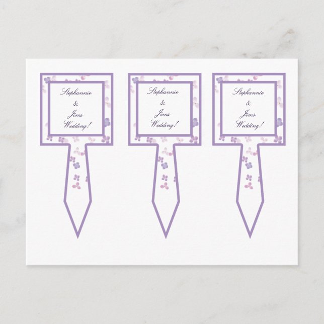 Postal 3 Cup Pastel Picapiés Hidrangea Púrpura (Anverso)