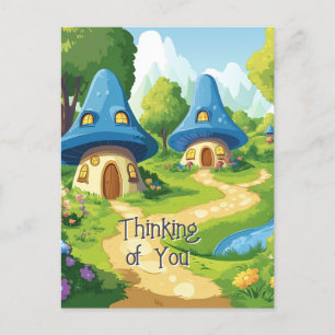 Postal 3 de 17 pueblo de Blue Mushroom
