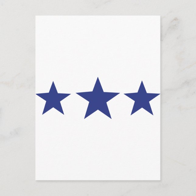 Postal 3 estrellas azules (Anverso)