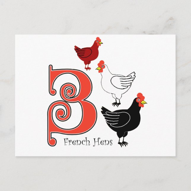 Postal 3 gallinas francesas (Anverso)