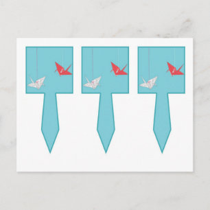 Postal 3 Moda Origami Birds Cup Picks de tarta