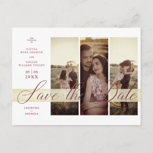 Postal 3 Photos Couple in Love Simple Elegant Script