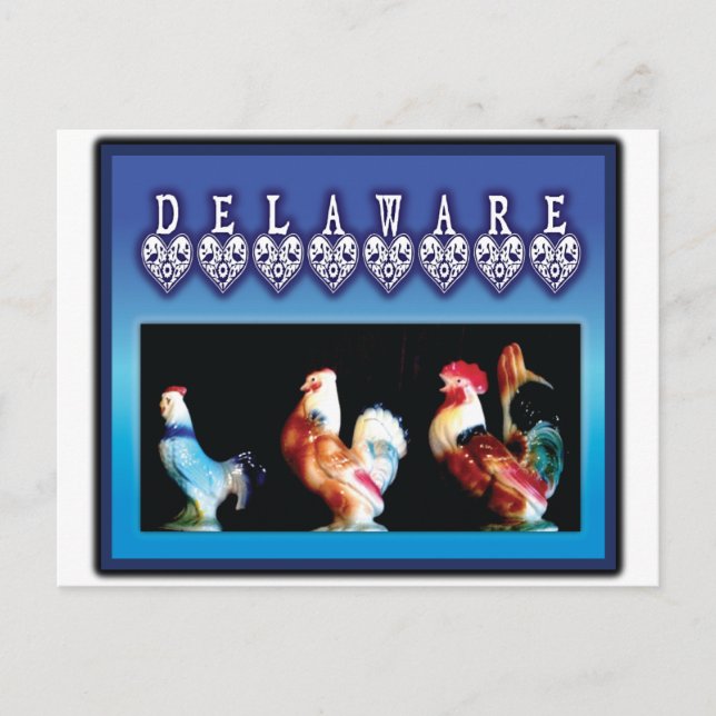 Postal 3 pollos de Delaware (Anverso)
